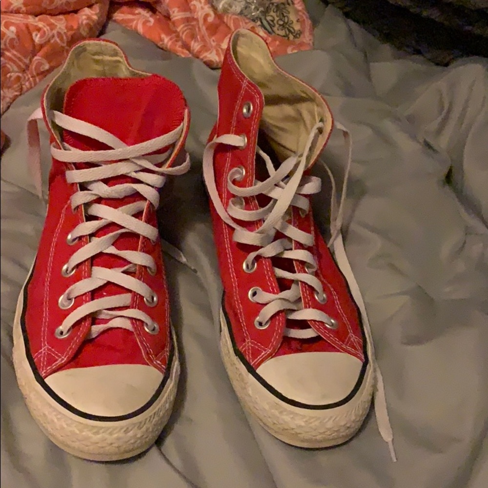 Red high top converse